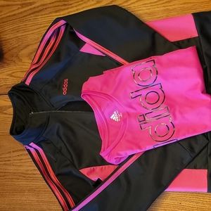 Girls Adidas jacket and matching tee.